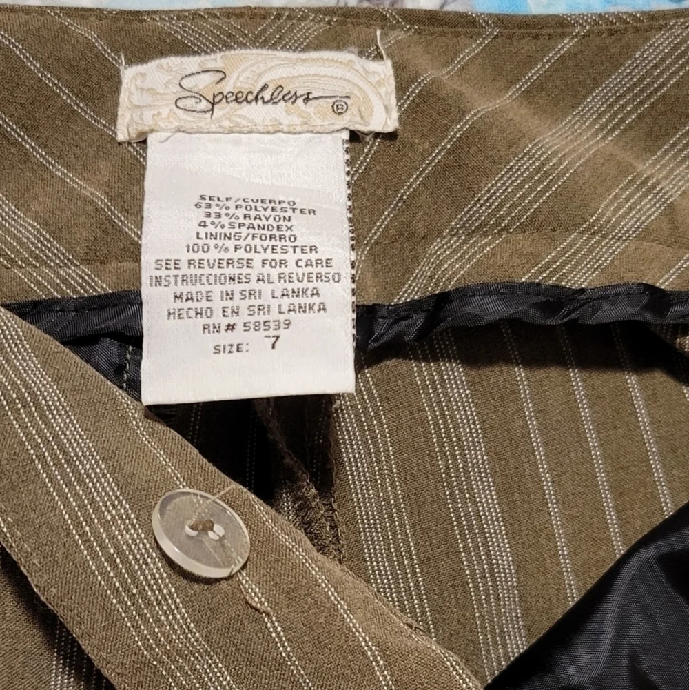 Speechless women's Brown pinstripe pants, slacks, trousers Sz 7
